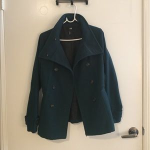 H&M green Peacoat in size 34